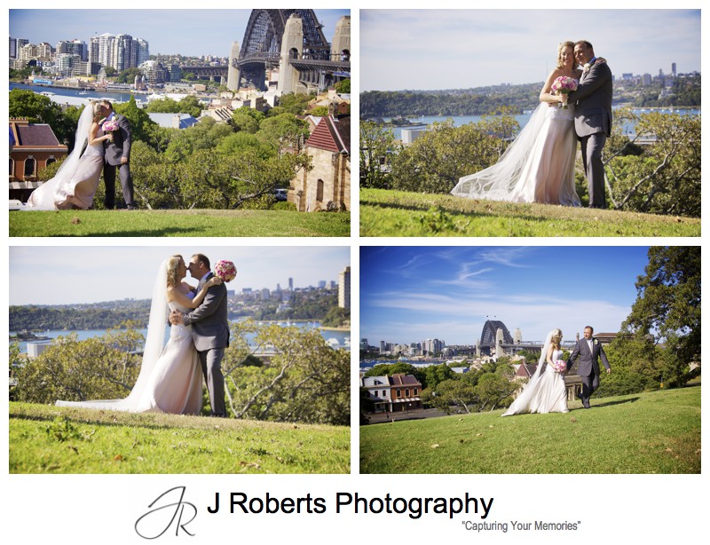 Bride and groom wedding photos at observatory hill sydney - wedding photography sydney